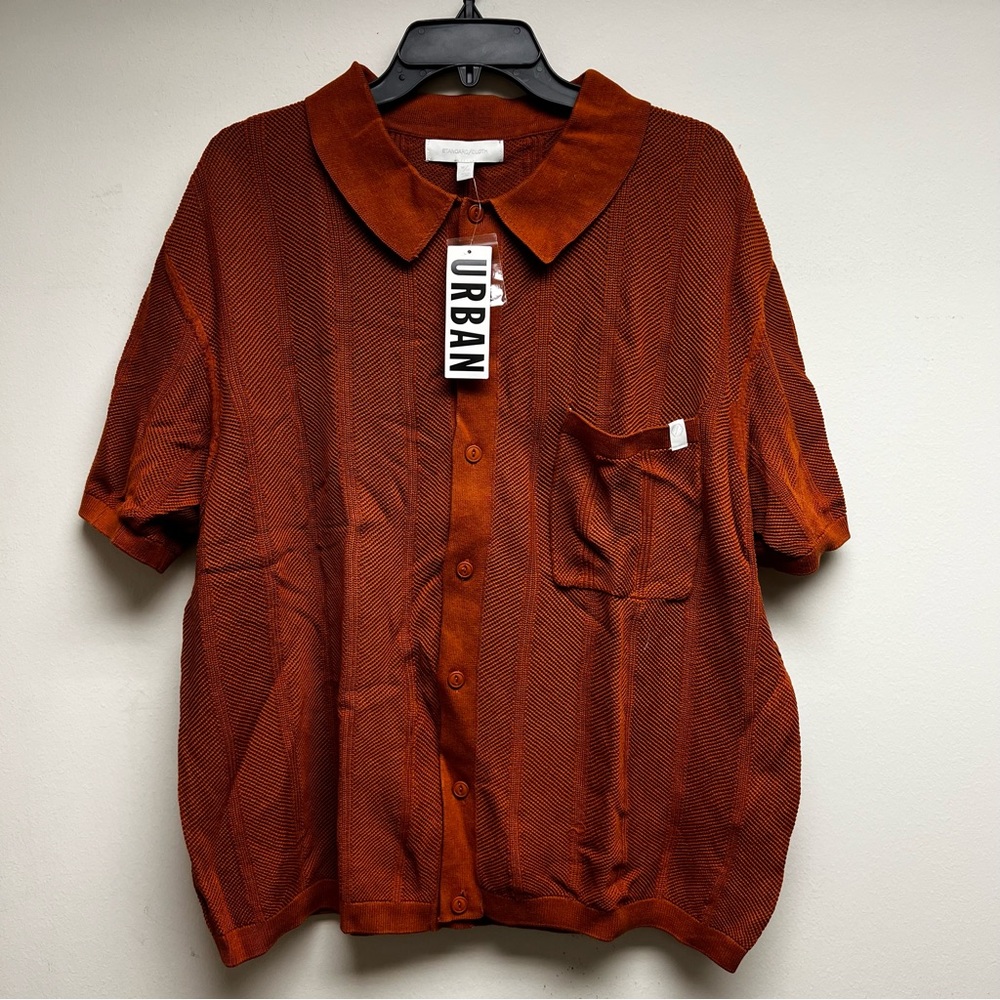 Urban Outfitters - Standard Cloth Textured Stitch Button-Up Shirt - Size XL